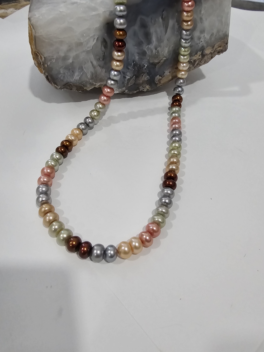 Honora 925 Sterling, Multicolor Real Pearl Bead Necklace - 20" Stunning😍 - Picture 10 of 11